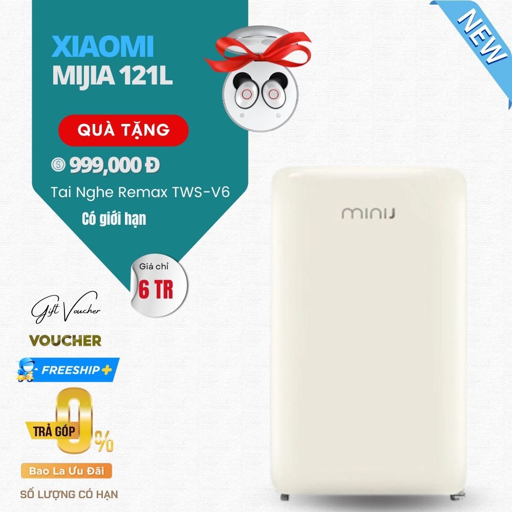 Tủ Lạnh Xiaomi Mini Retro 121L - Hàng Nhập Khẩu