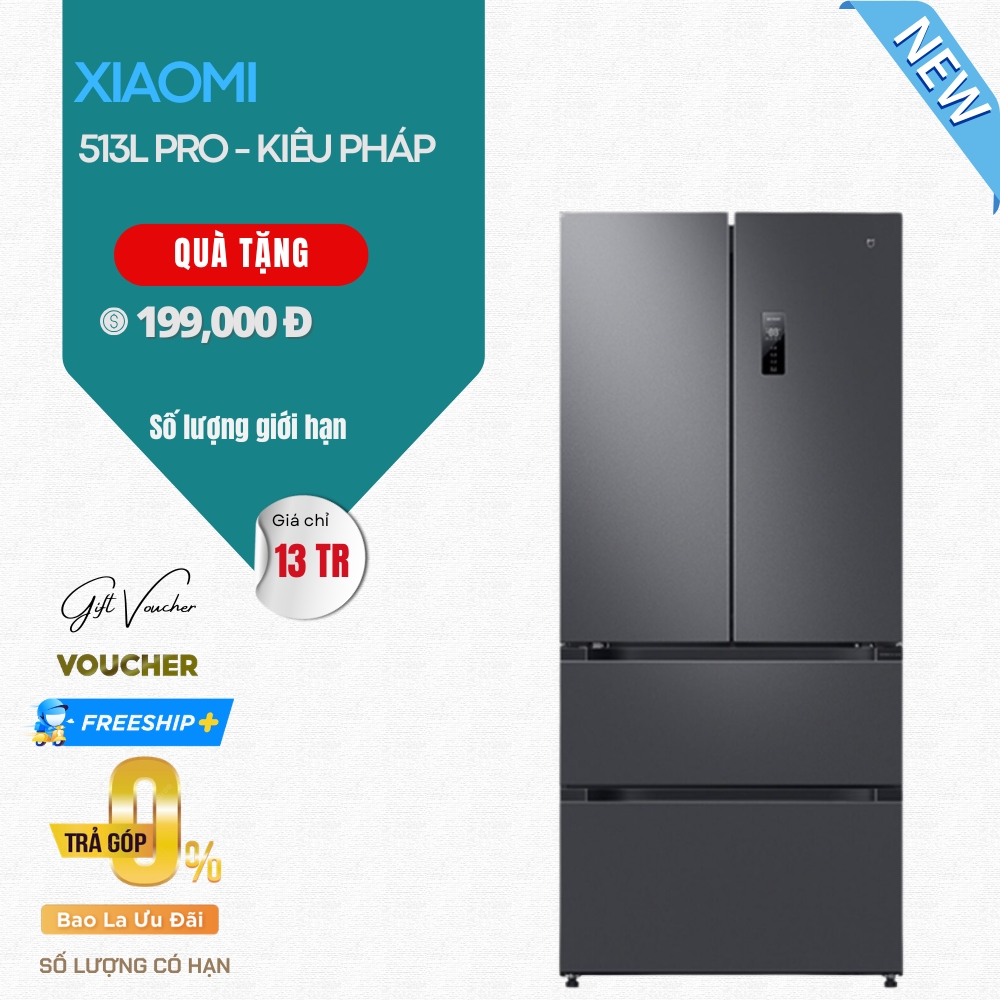 Tủ Lạnh Xiaomi Mijia 513L Pro BCD-513WFTMSA- Kiểu Pháp, Làm Lạnh Kép Dual
