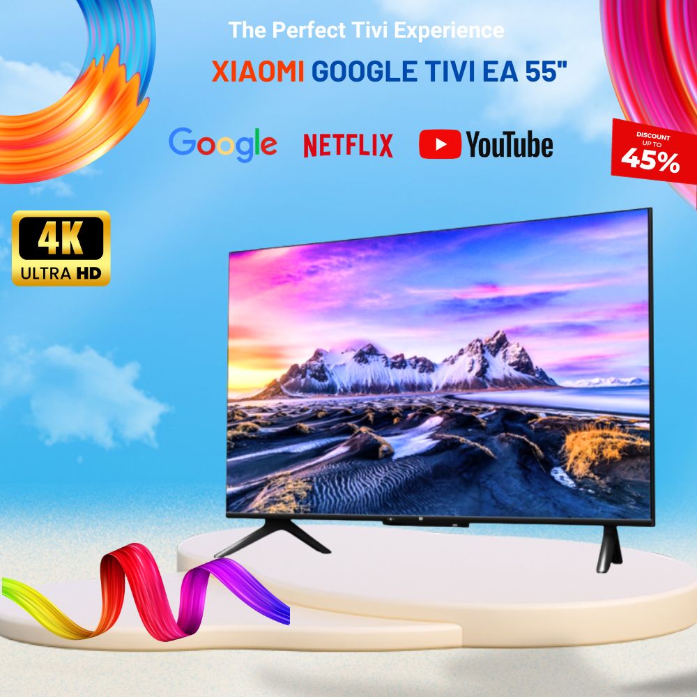 Tivi Thông Minh Xiaomi TV EA55 55 inch Siêu Mỏng – Màn Hình Phân Giải 4K UHD Kết Nối Internet Mạng LAN - Bản Nhập KhẩuTV EA55 55 inch