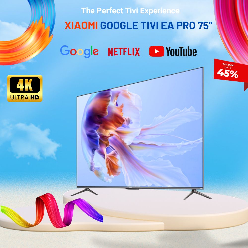 Tivi Xiaomi EA Pro 75 Inch 120 Hz Siêu Mỏng – Màn Hình Phân Giải 4K UHD Kết Nối Internet Mạng LAN - Bản Nhập Khẩu