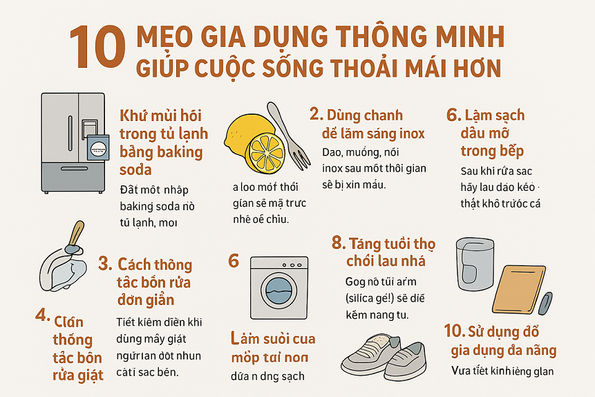 10 Mẹo Gia Dụng Thông Minh Giúp Cuộc Sống Thoải Mái Hơn