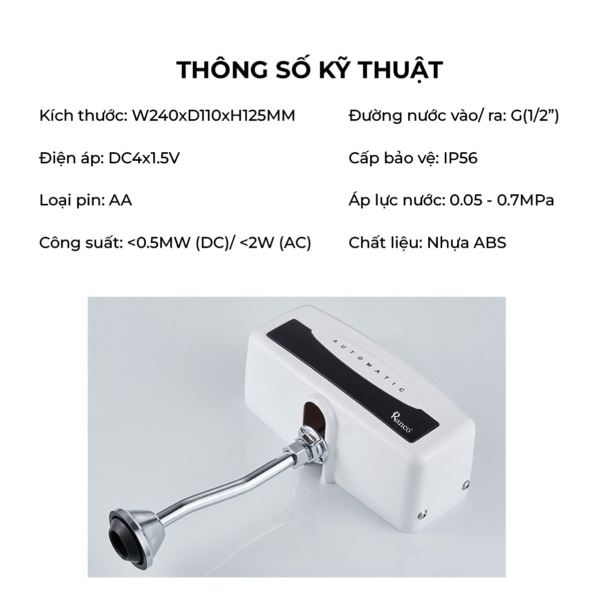 Van xả tiểu nam cảm ứng RC - 8516