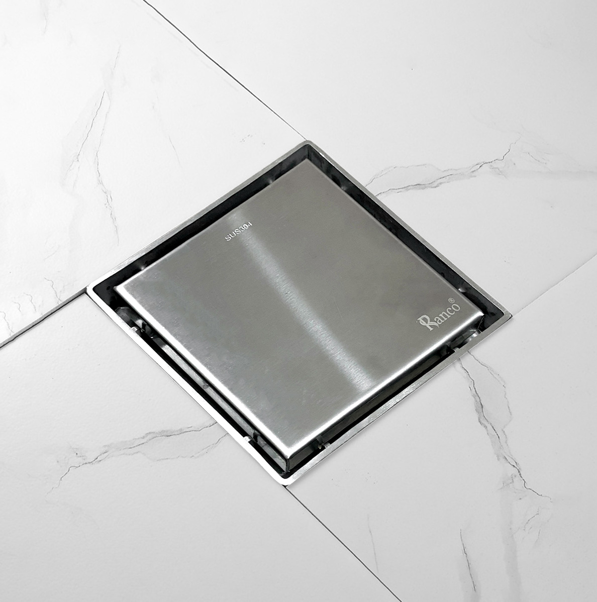 Phễu thoát sàn chống mùi hôi, ga thoát sàn RANCO inox 304 ngăn rác,thoát nước nhanh phi 45.6 RO-450G