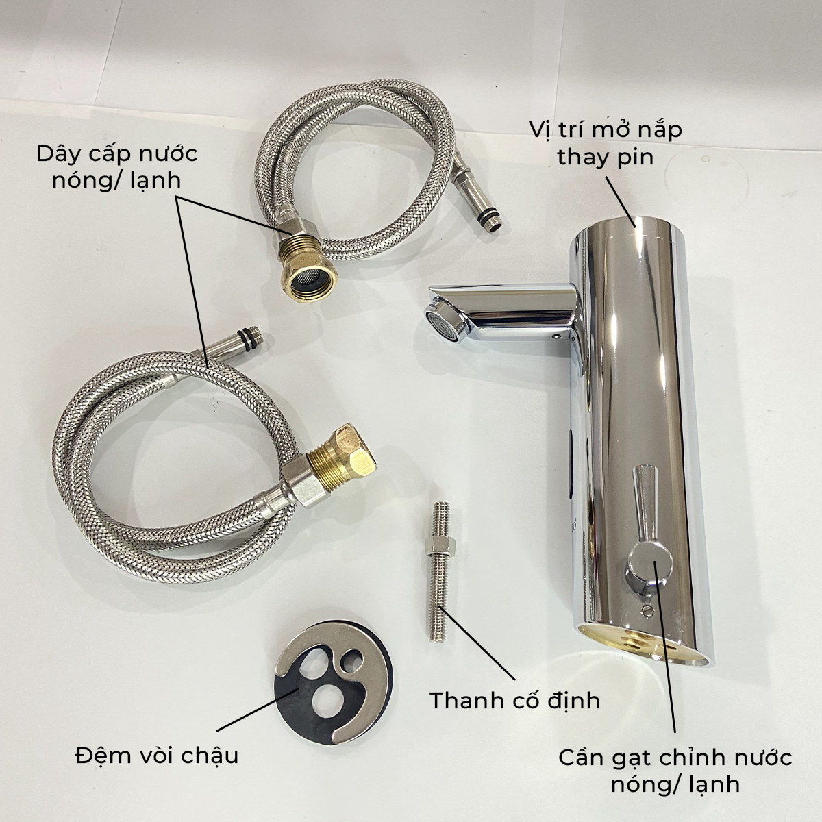 Bộ vòi chậu rửa tay cảm ứng nóng lạnh RC - 8530
