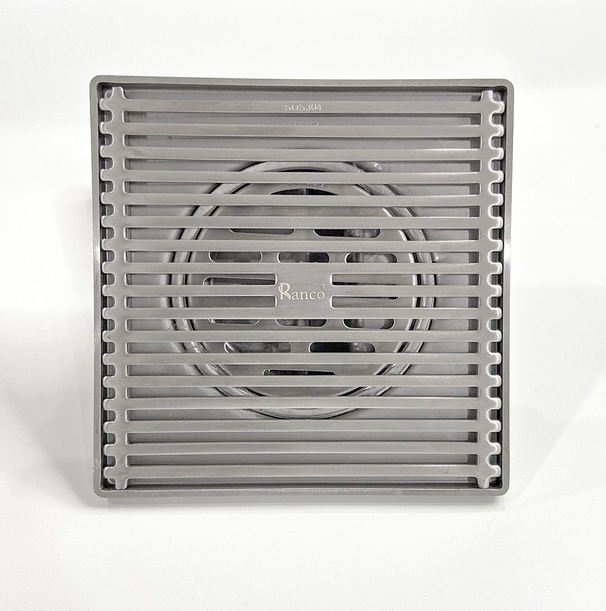 Phễu thoát sàn chống mùi hôi, ga thoát sàn RANCO 15cm inox 304 ngăn rác, thoát nước nhanh RO-295A