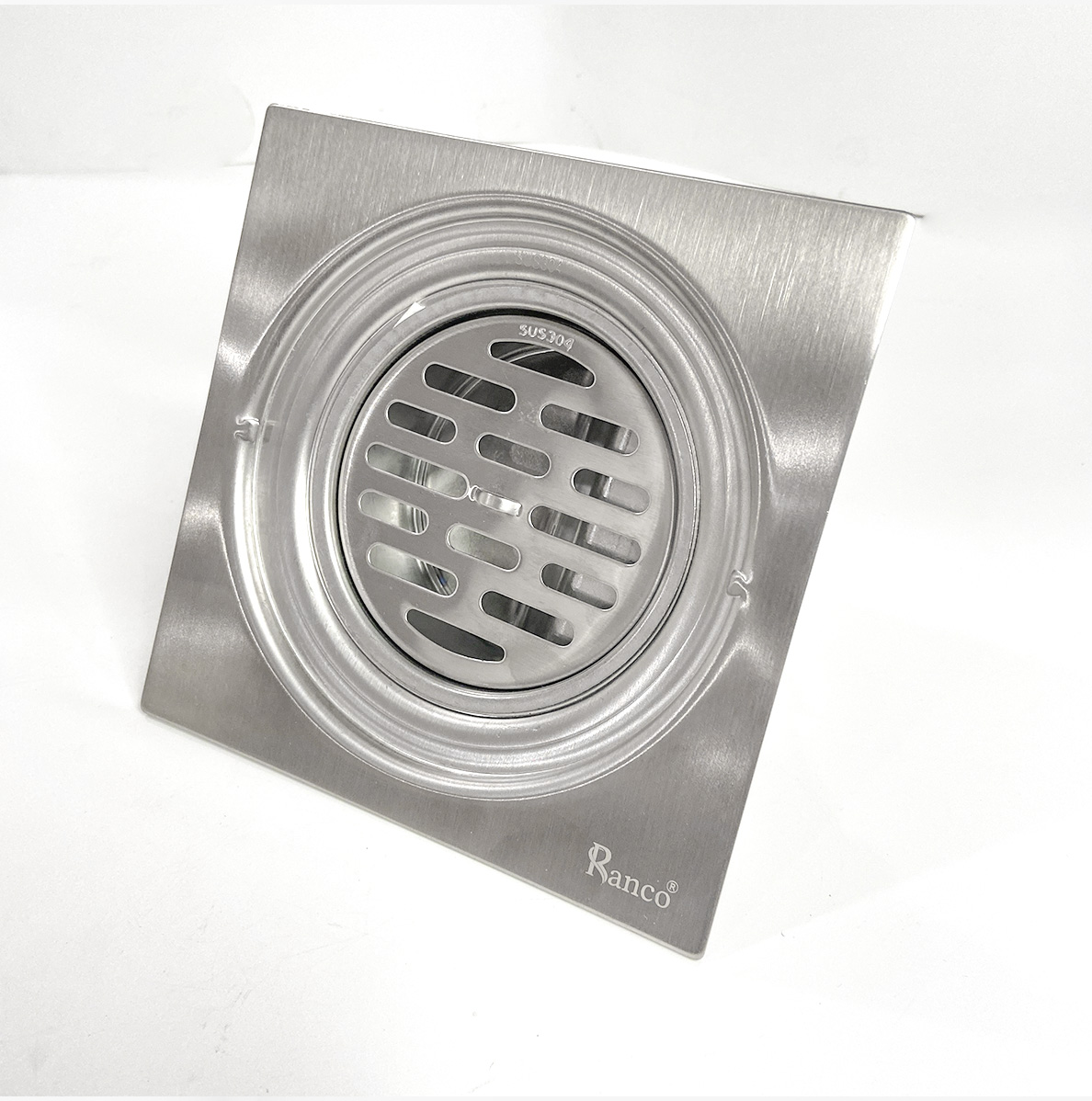 Ga thoát sàn ban công, phễu thu nước mưa sân thượng RANCO 15cm inox 304 thoát nước nhanh RO-504L