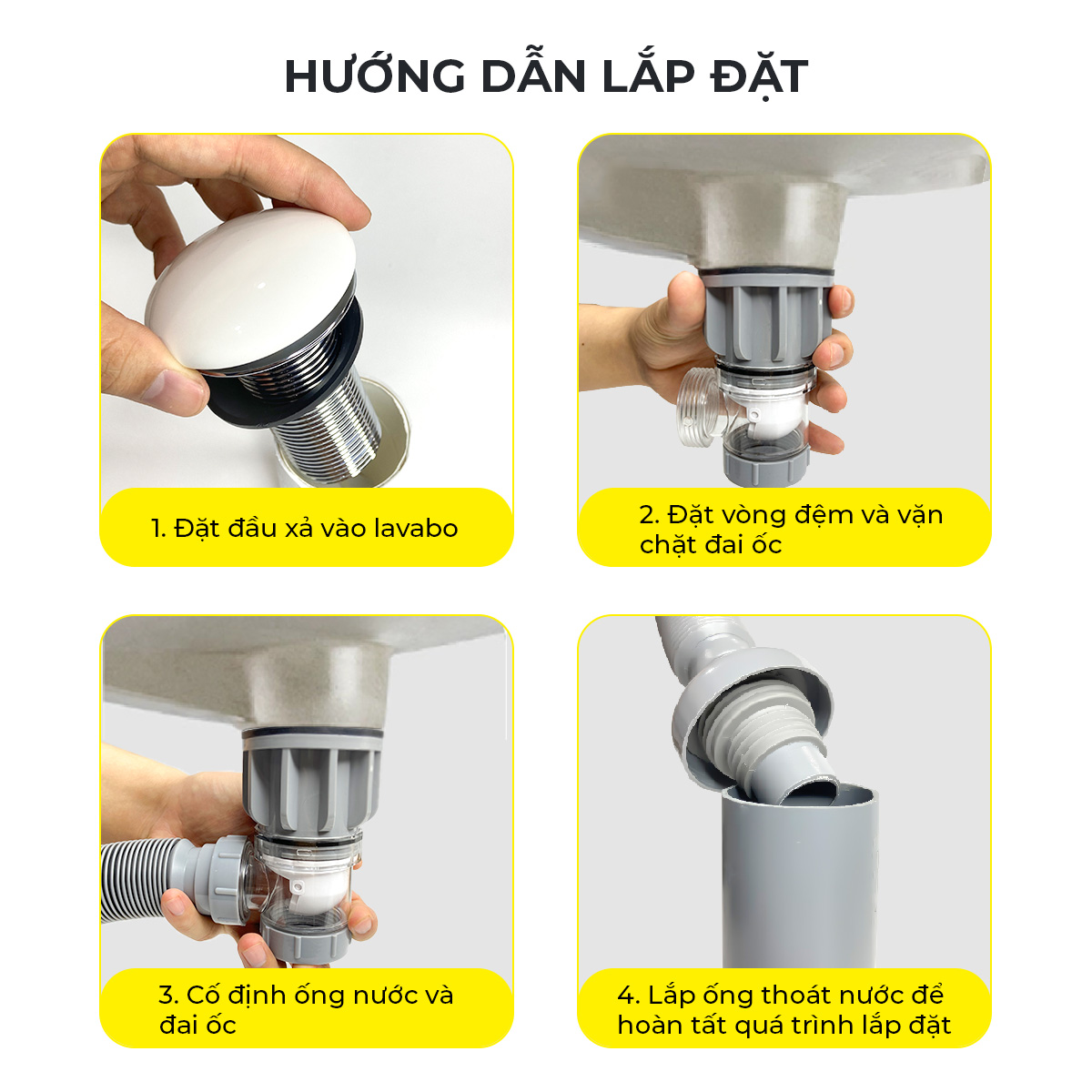 Xi phông chậu rửa tay xả nhấn mặt sứ RC-905