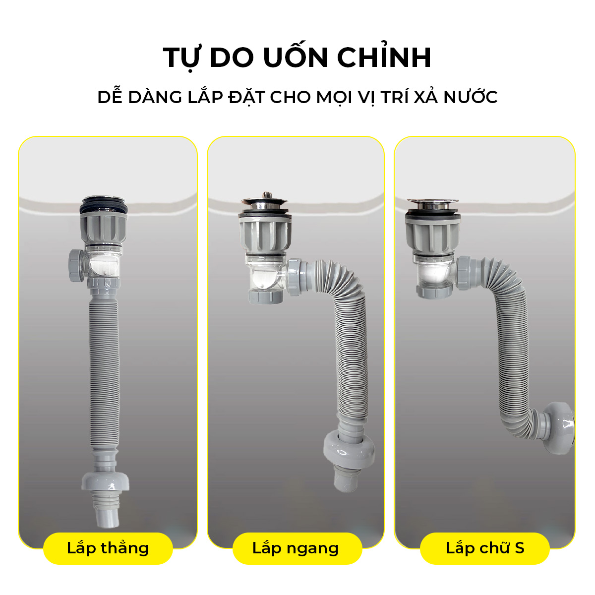 Xi phông chậu rửa tay xả lật mặt inox RC-902