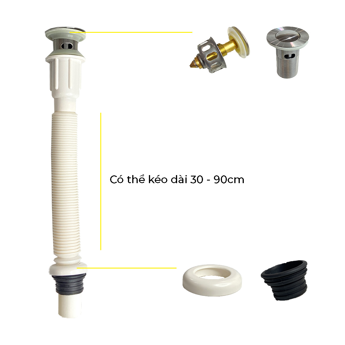 Xi phông lavabo chậu rửa tay dạng nhấn RC-901