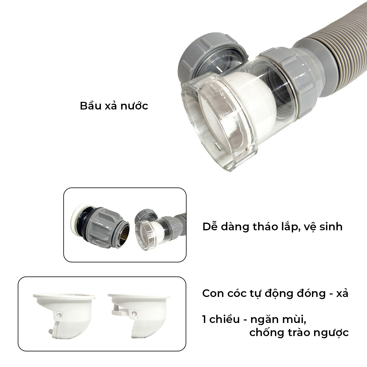 Xi phông chậu rửa tay xả nhấn mặt sứ RC-905