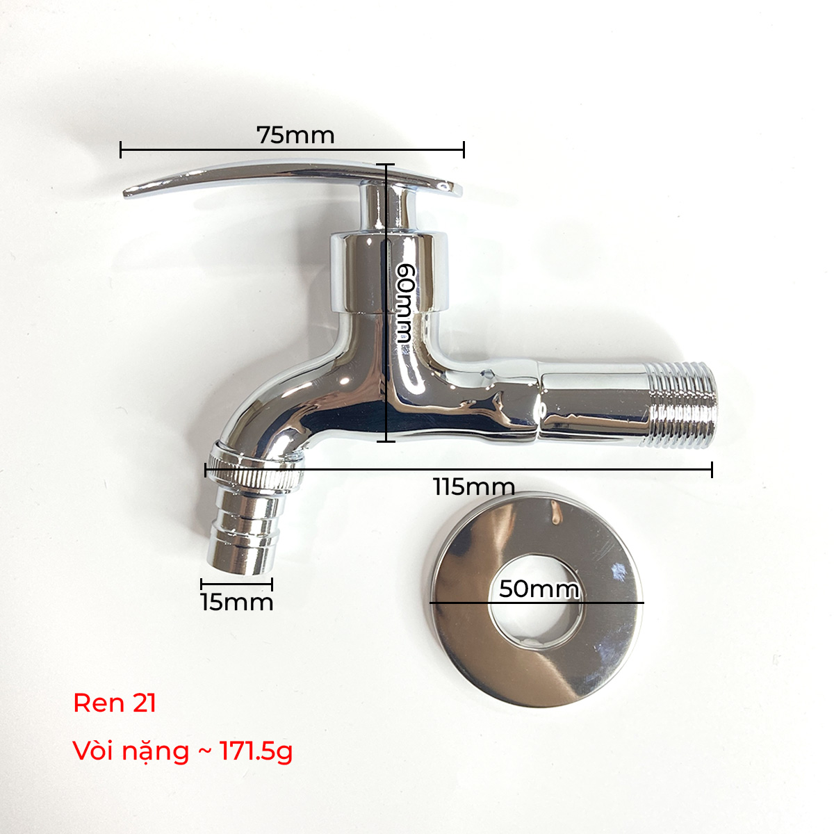 Vòi đồng tay gạt, vòi hồ RC-10