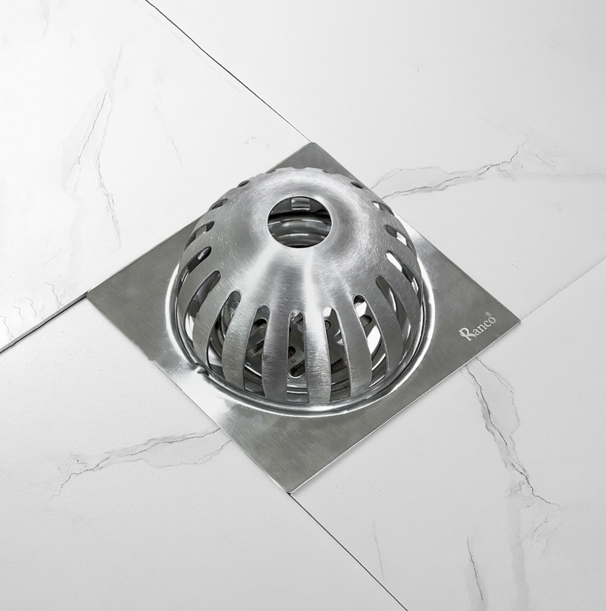 Ga thoát sàn ban công, phễu thu nước mưa sân thượng RANCO 15cm inox 304 thoát nước nhanh RO-504L