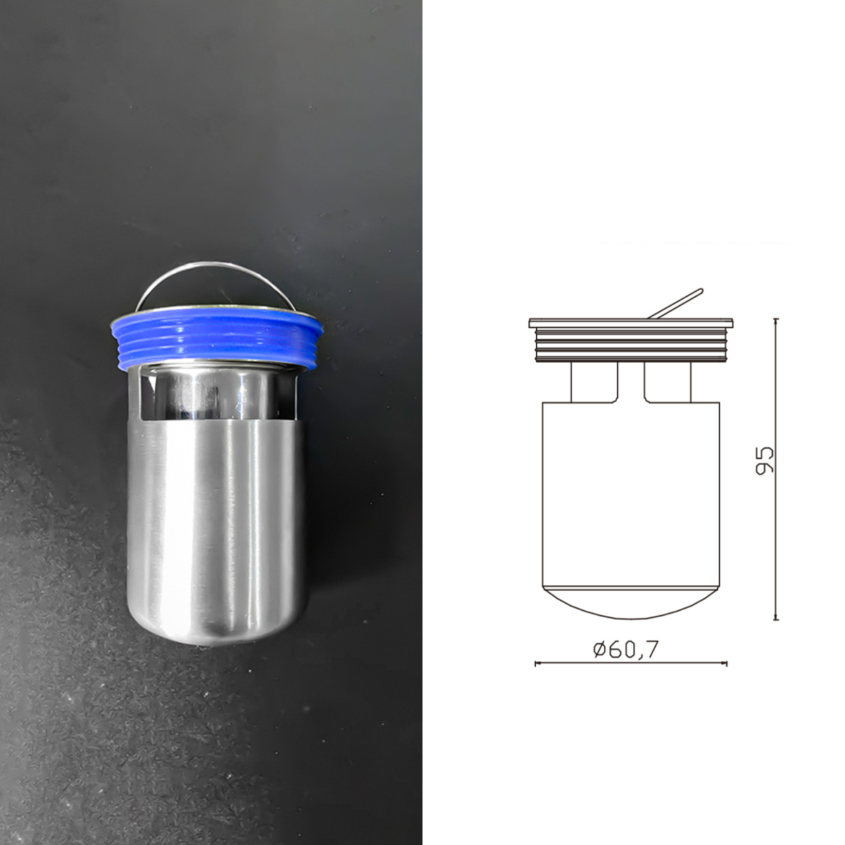 Ga thoát sàn inox 304 phi 60 phù hợp ống 76, 90, 110mm RC-255E