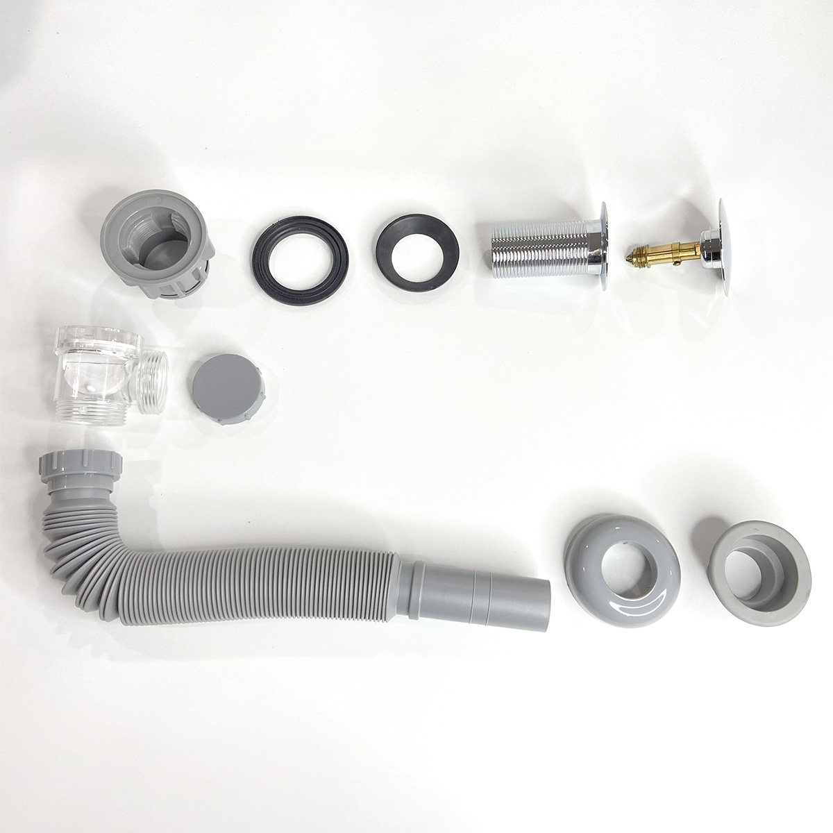 Xi phông chậu rửa tay xả nhấn mặt inox RC-903
