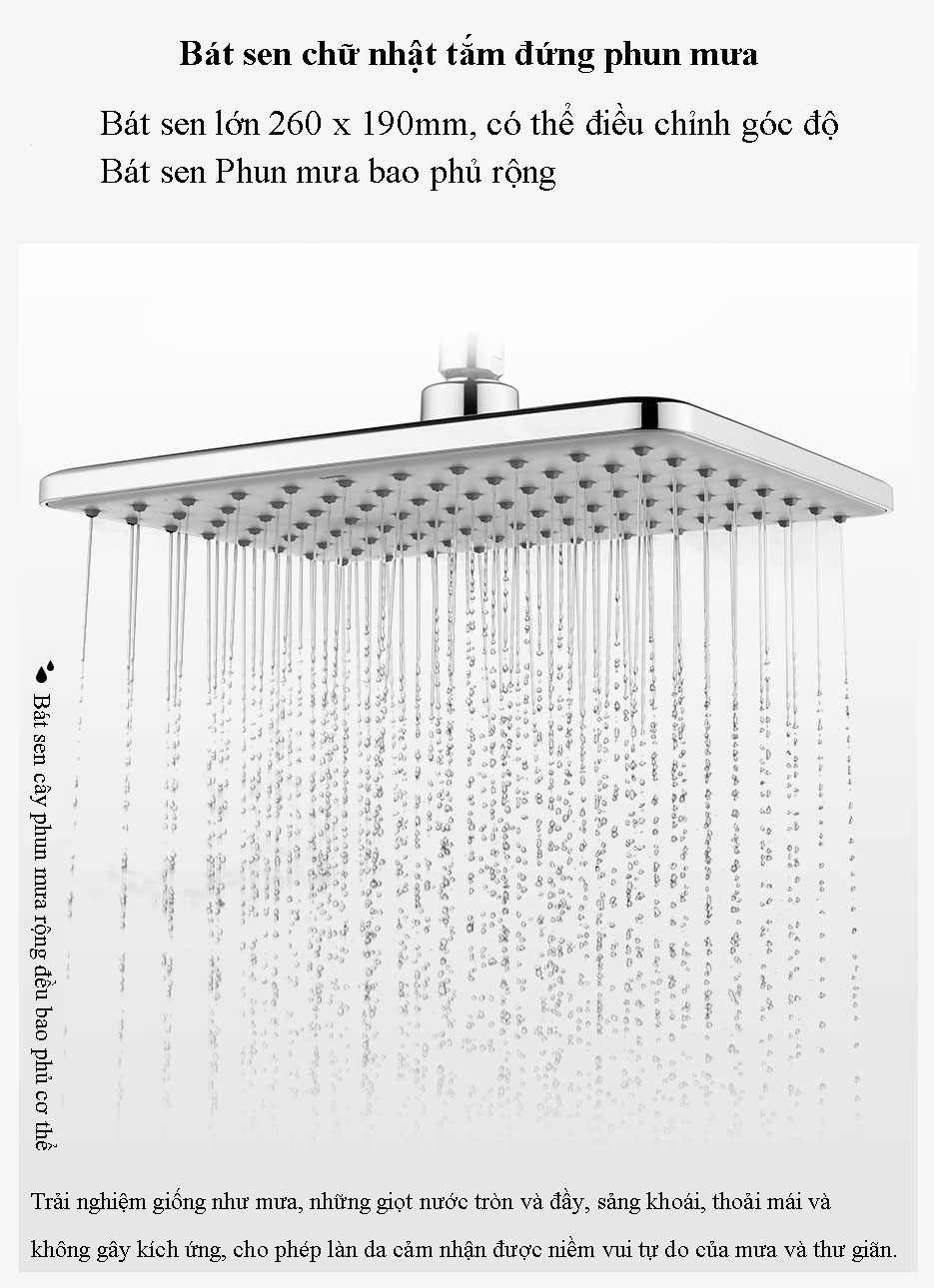 BỘ SEN CÂY TẮM ĐỨNG NÓNG LẠNH RANCO RC-B23 – VUÔNG HIỆN ĐẠI, SANG TRỌNG, TIỆN NGHI