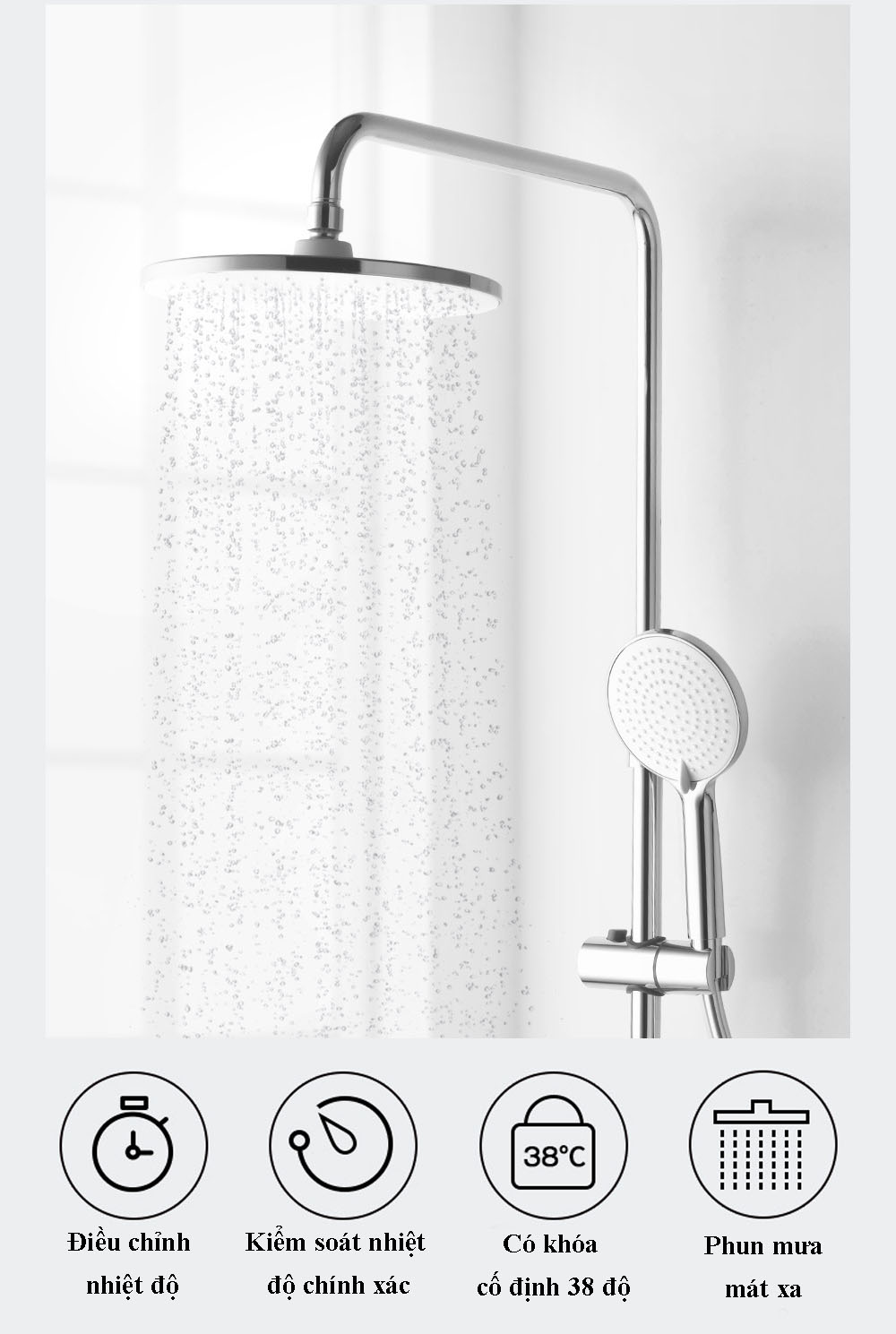 CÂY SEN TẮM ĐỨNG NÓNG LẠNH RANCO RC-J86 – THIẾT KẾ HIỆN ĐẠI, CHẤT LƯỢNG CAO