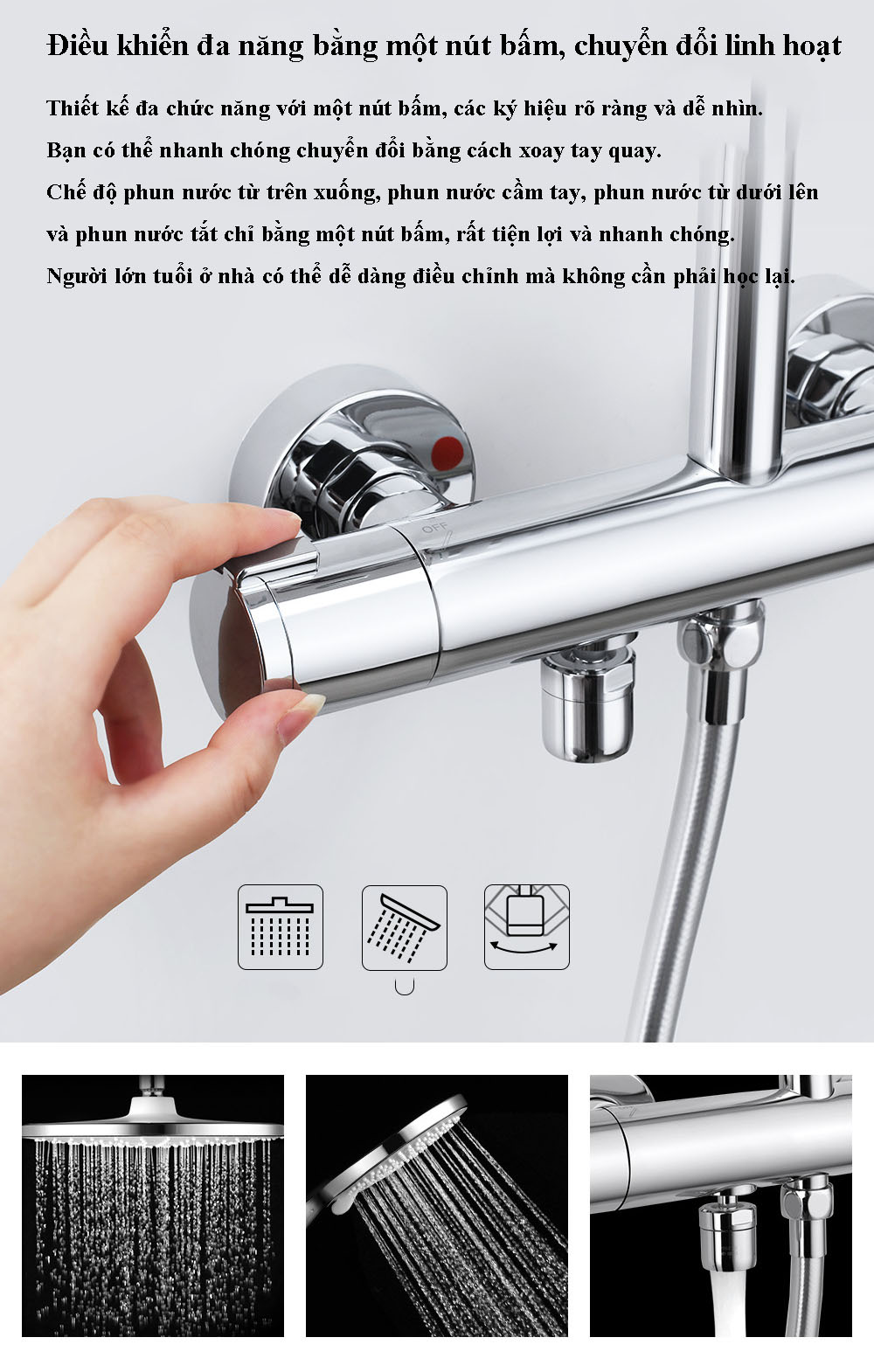 CÂY SEN TẮM ĐỨNG NÓNG LẠNH RANCO RC-J86 – THIẾT KẾ HIỆN ĐẠI, CHẤT LƯỢNG CAO