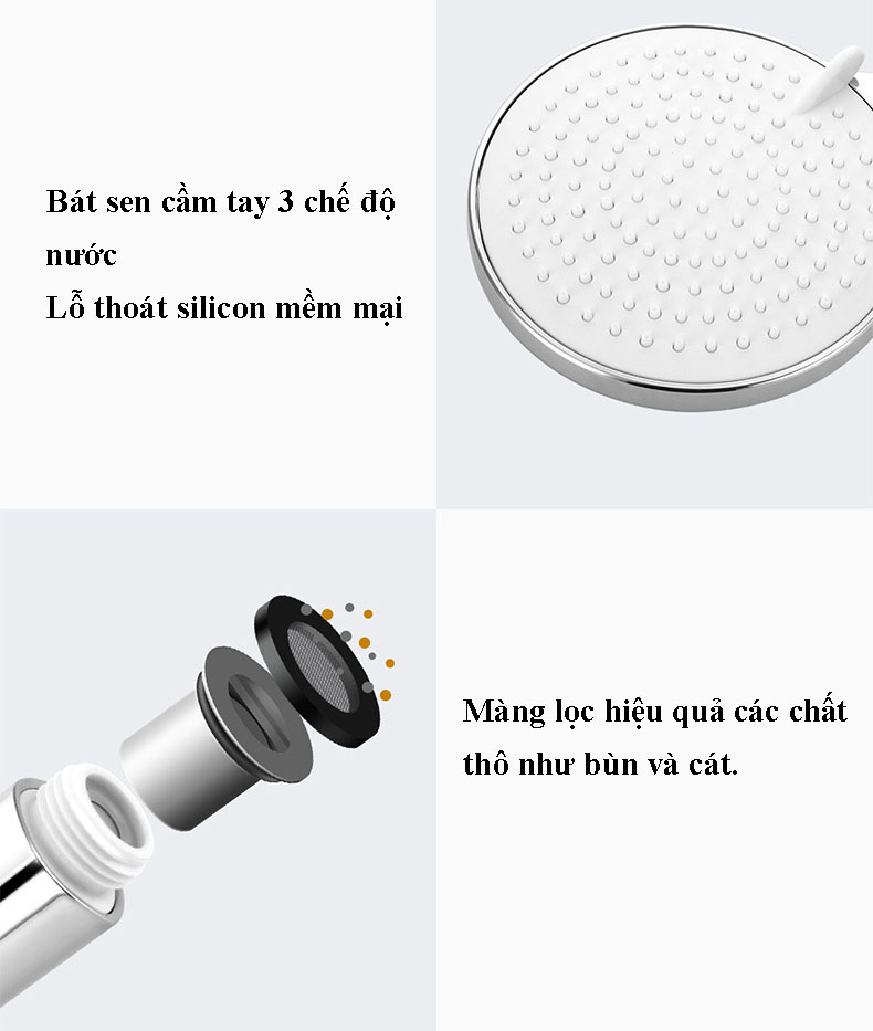 Bộ cây vòi sen tắm ba chức năng A-78  Công nghệ điều nhiệt thông minh, an toàn và sang trọng