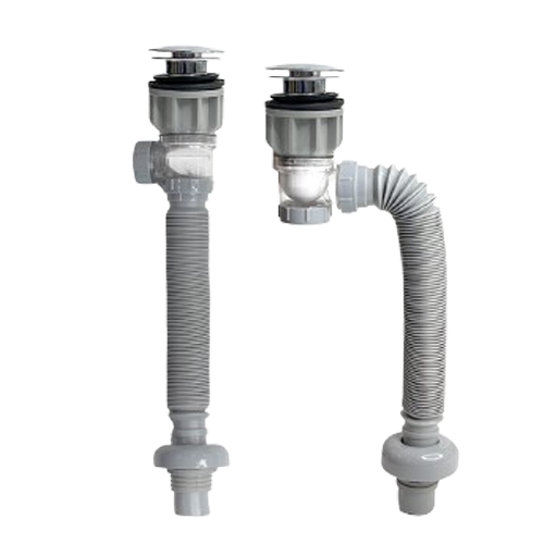 Xi phông chậu rửa tay xả nhấn mặt inox RC-903