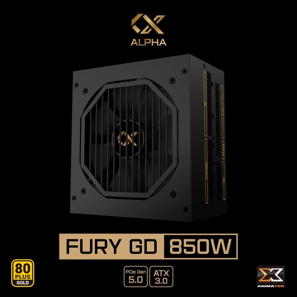 Nguồn máy tính XIGMATEK FURY GD 1100W / 850W - 80PLUS GOLD, PCI-E Gen 5.0, ATX 3.0, 100% CÁP DẸT ĐEN