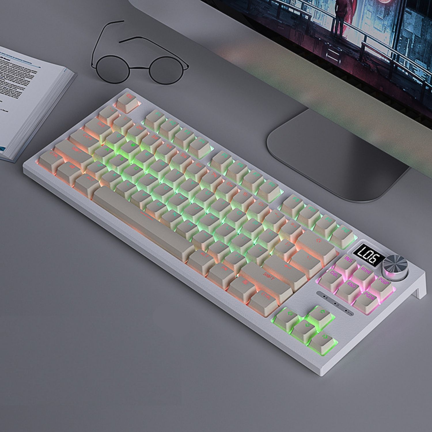 LANGTU LT84 PRO - Bàn Phím Cơ Led RGB LANGTU LT84 PRO Có Màn Hình Led Và Núm Tùy Chỉnh