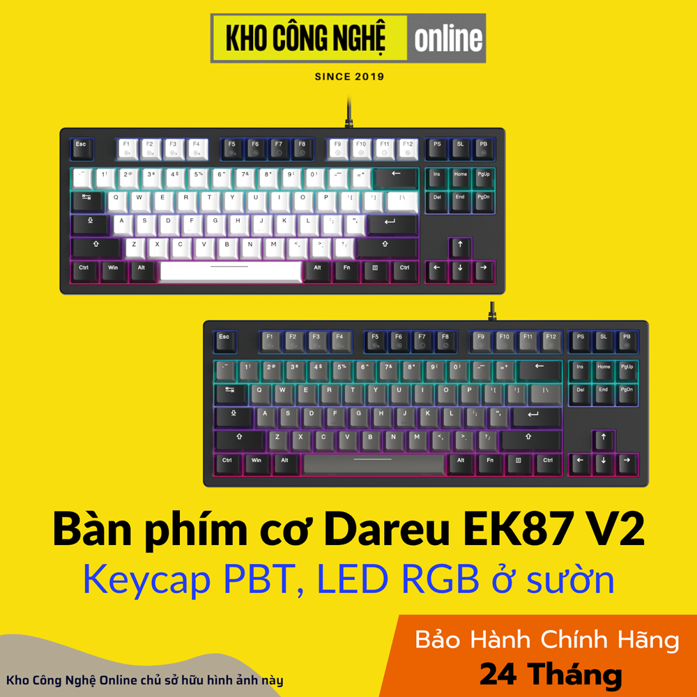 Bàn Phím Cơ Gaming Dareu EK87v2 PBT - Hàng Chính Hãng