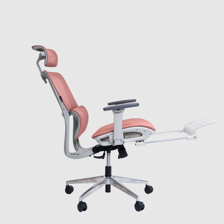 Ghế Công Thái Học Gami Lum2 - Bản Kê Tay 3D / Hồng ( Có Chân Gác)