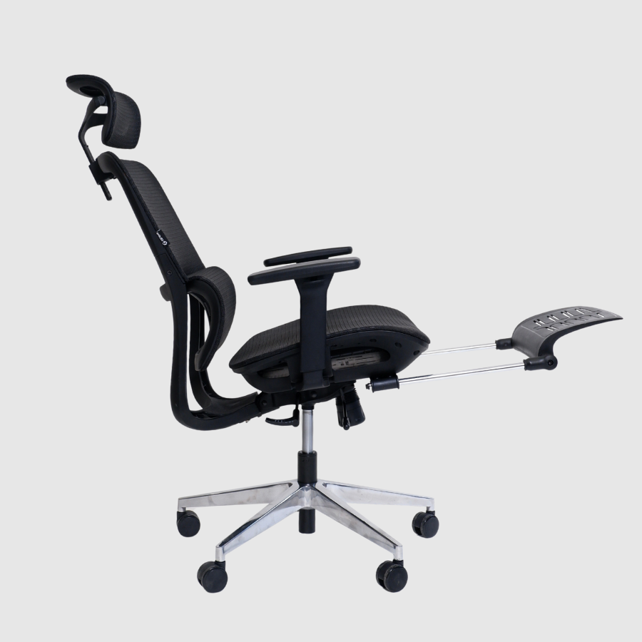 Ghế Công Thái Học Gami Lum2 - Bản Kê Tay 2D / Đen ( Có Chân Gác)