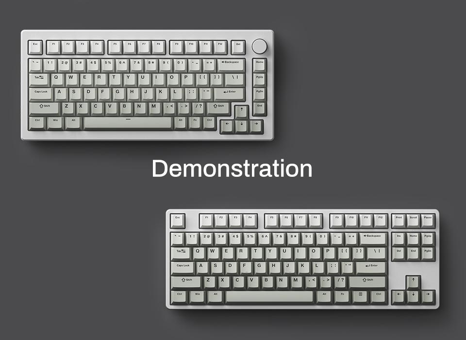Bộ Keycap AKKO Cool Gray (PBT Double-Shot / Cherry profile / 132 nút)