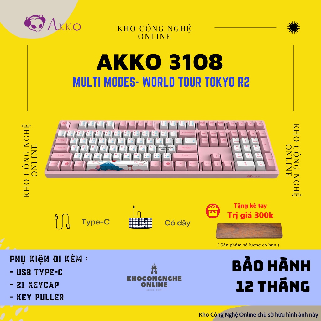 Bàn phím cơ AKKO 3108 – World Tour Tokyo R2 (Cherry switch)