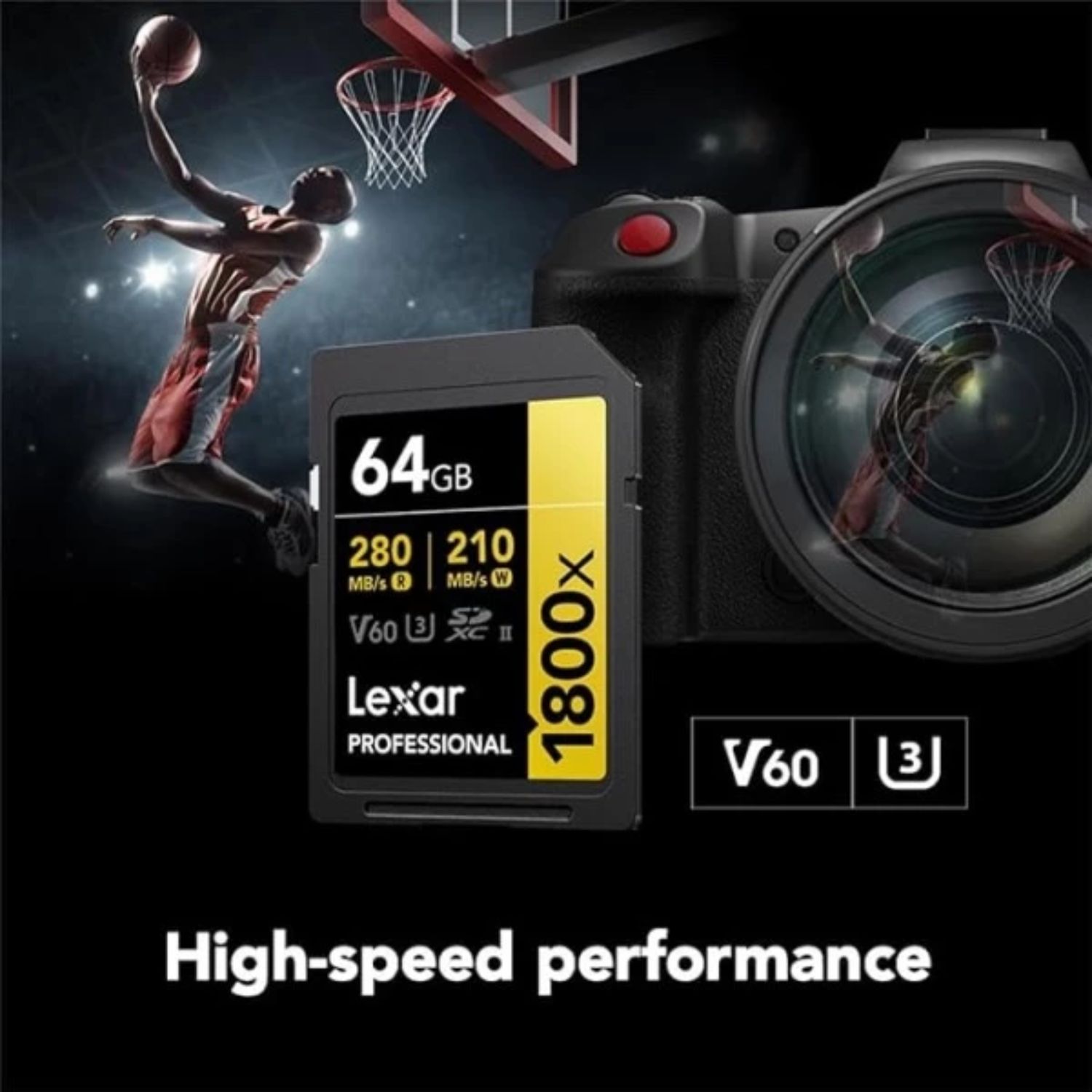Thẻ nhớ Lexar SDXC Professional 1800x UHS-II U3 V60, 64GB / 128GB / 256GB