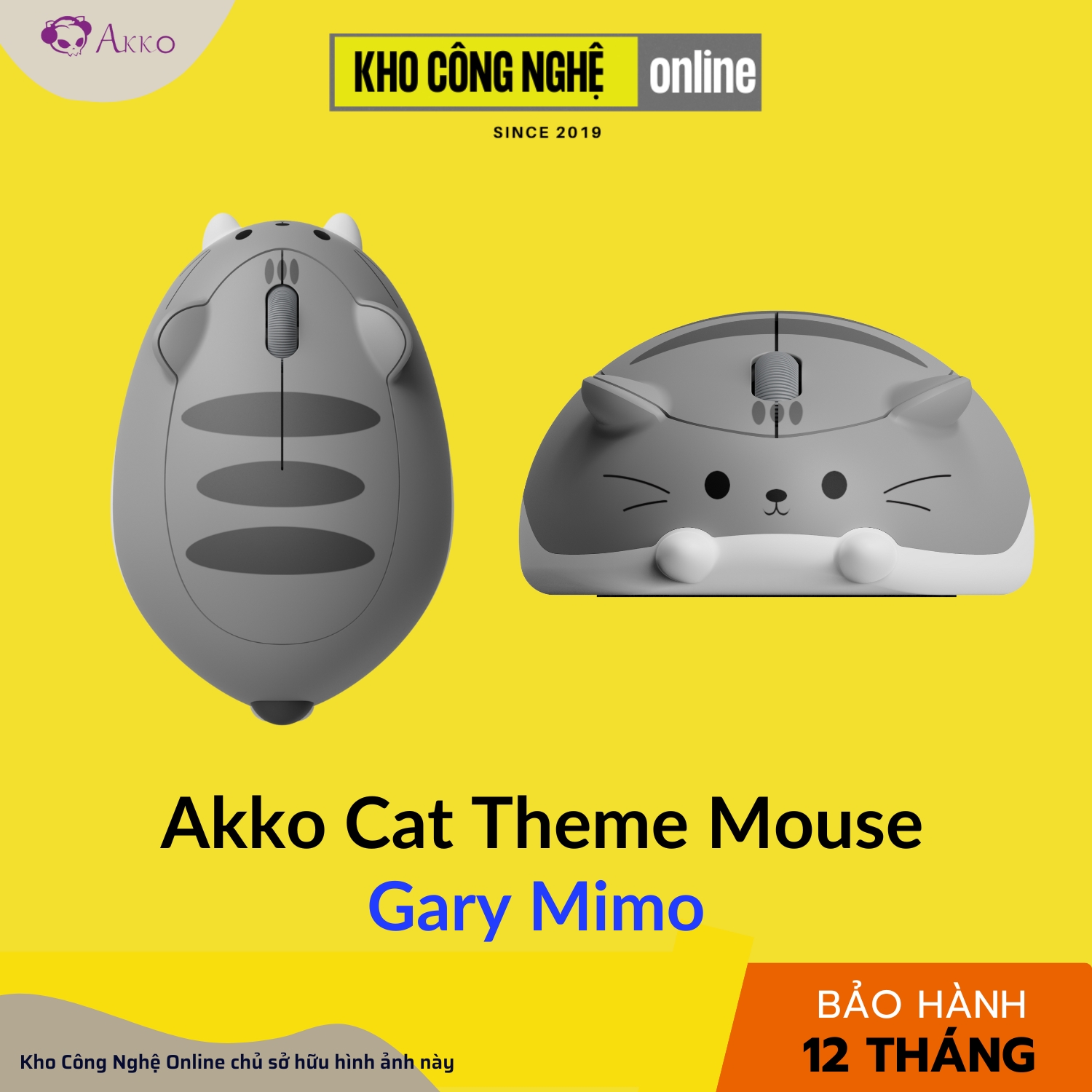 Chuột không dây Akko Cat Theme Mouse - Thiết kế công thái học, DPI 1200