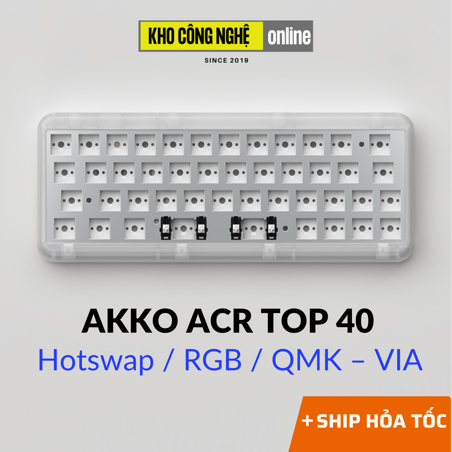 KIT bàn phím AKKO ACR TOP 40 (Hotswap / RGB / Top-mount / South-Facing / QMK – VIA) - Hàng Chính Hãng