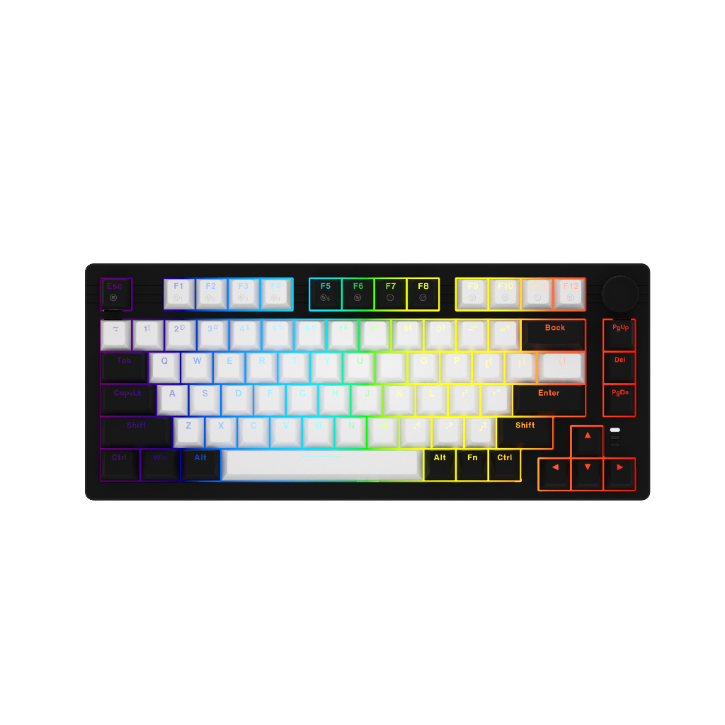 Bàn phím cơ DAREU EK75 PRO BLACK GOLDEN / EK75 Black White (Triple Mode, Gasket Mount, RGB)