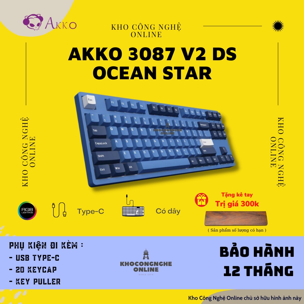 Bàn phím cơ AKKO 3087 v2 DS Ocean Star (Akko sw v2)
