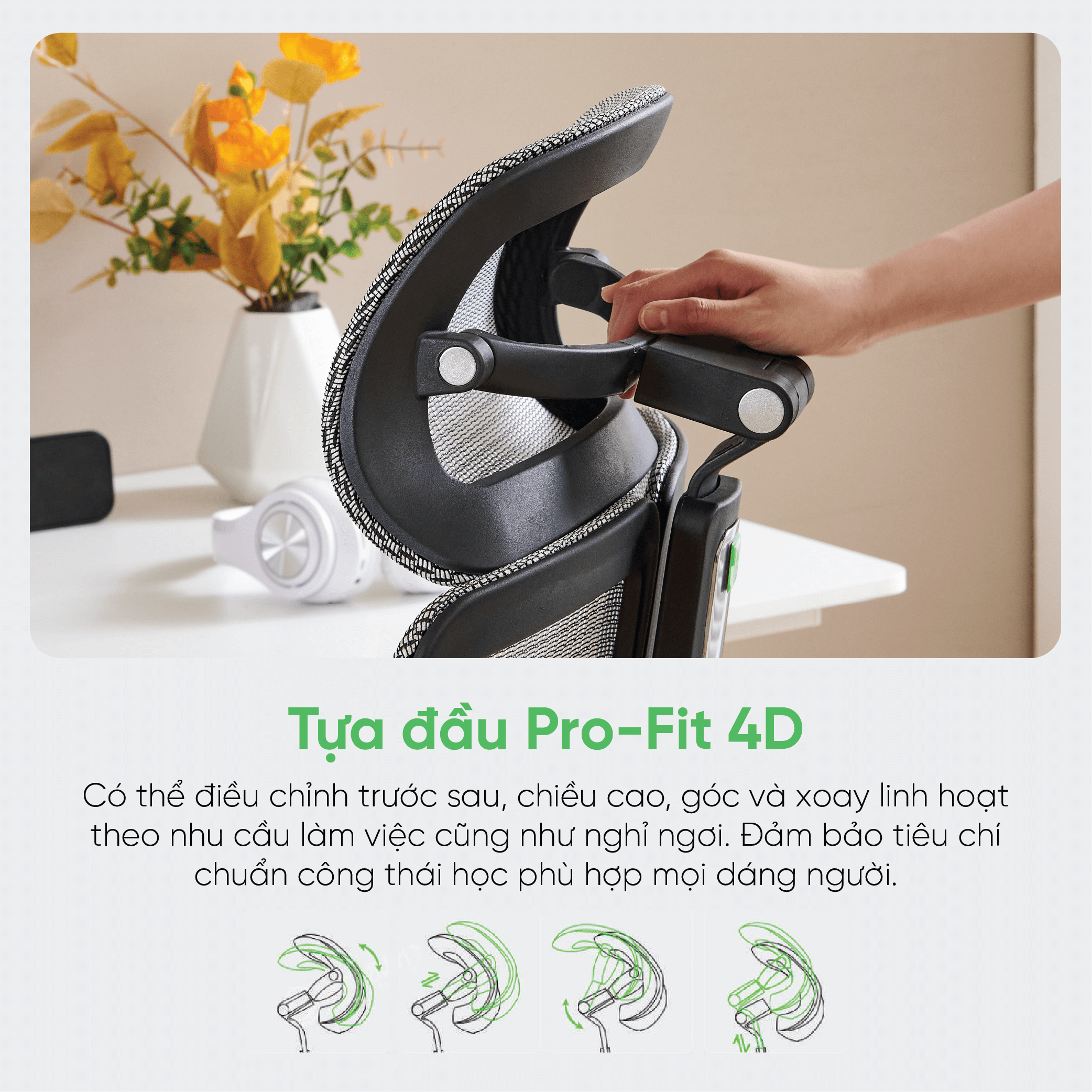 Ghế Công Thái Học Upgen Revolution 2025 - Thiết kế 3 vùng độc lập, tựa đầu 4D, lưới Matrex thoáng mát (Hàng chính hãng)