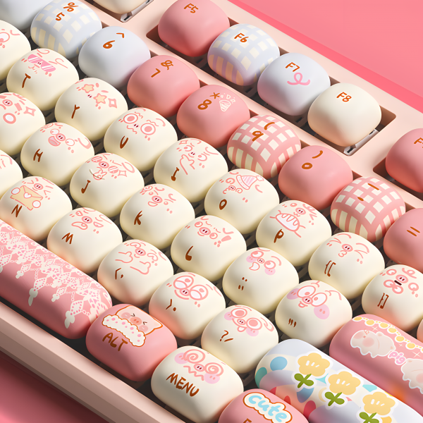 Bàn phím cơ MonsGeek MG108B – Piggy Party Cute (Multi-modes / Hotswap / RGB / Piano v3 switch)