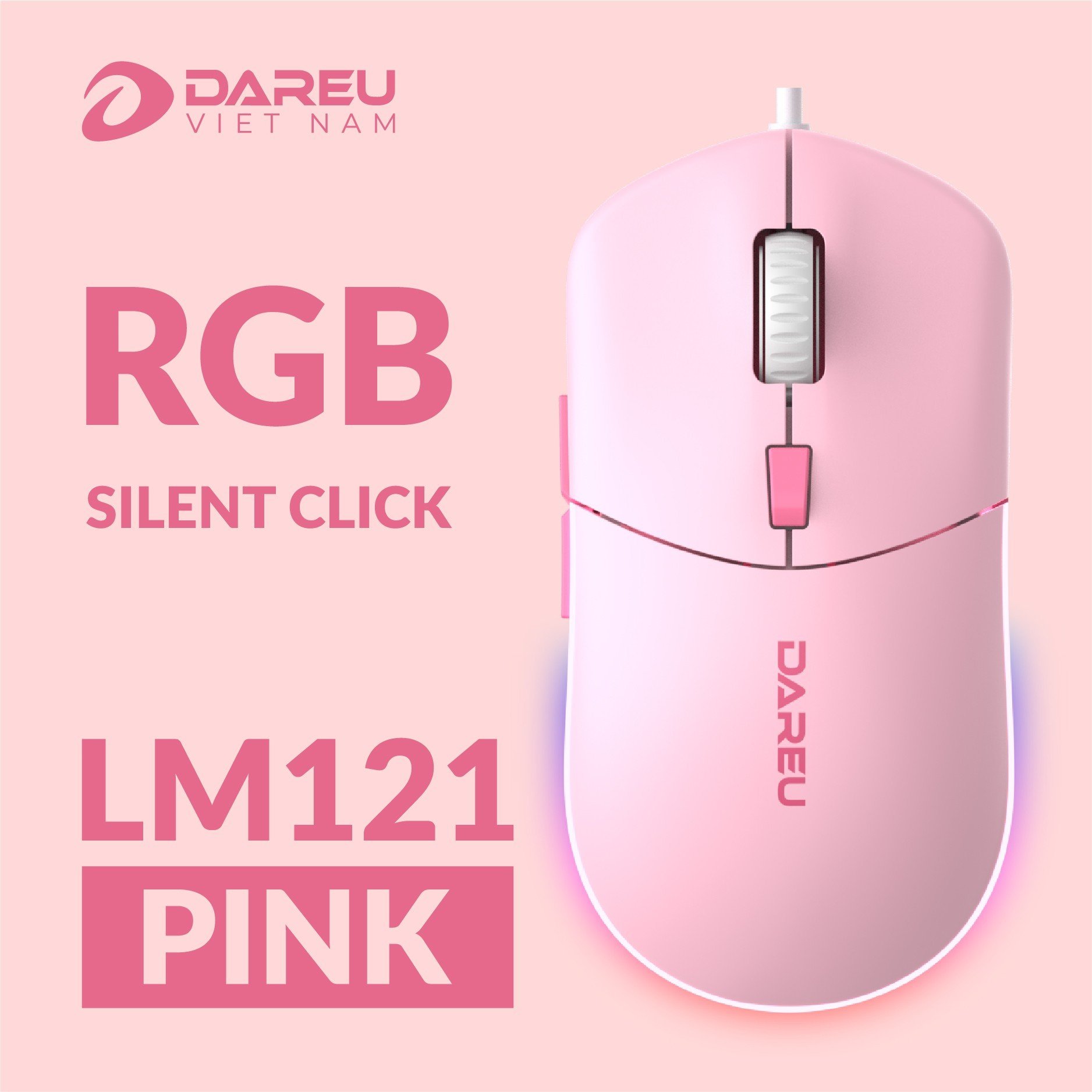 Chuột gaming DareU LM121 (Led RGB, Silent Click, DPI 1000 - 6400)