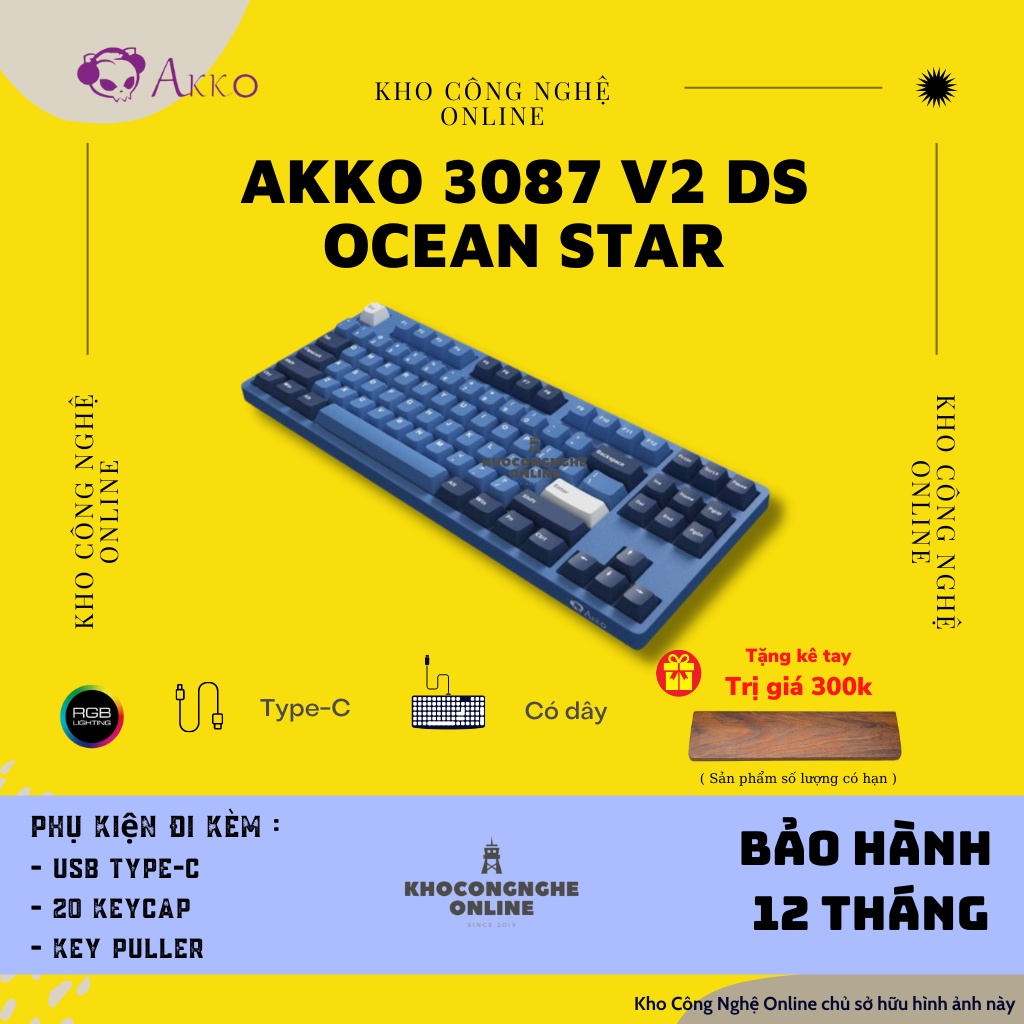 Bàn phím cơ AKKO 3087 v2 DS Ocean Star (Akko sw v2)