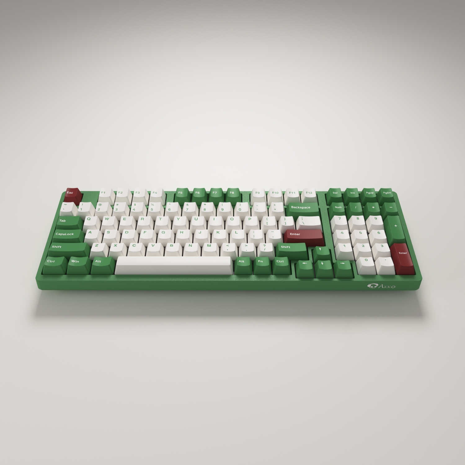 Bàn Phím Cơ Akko 3098B Matcha Red Bean (3 Chế độ kết nối / Led RGB / Hotswap / Switch Akko Piano Pro) - Hàng Chính Hãng