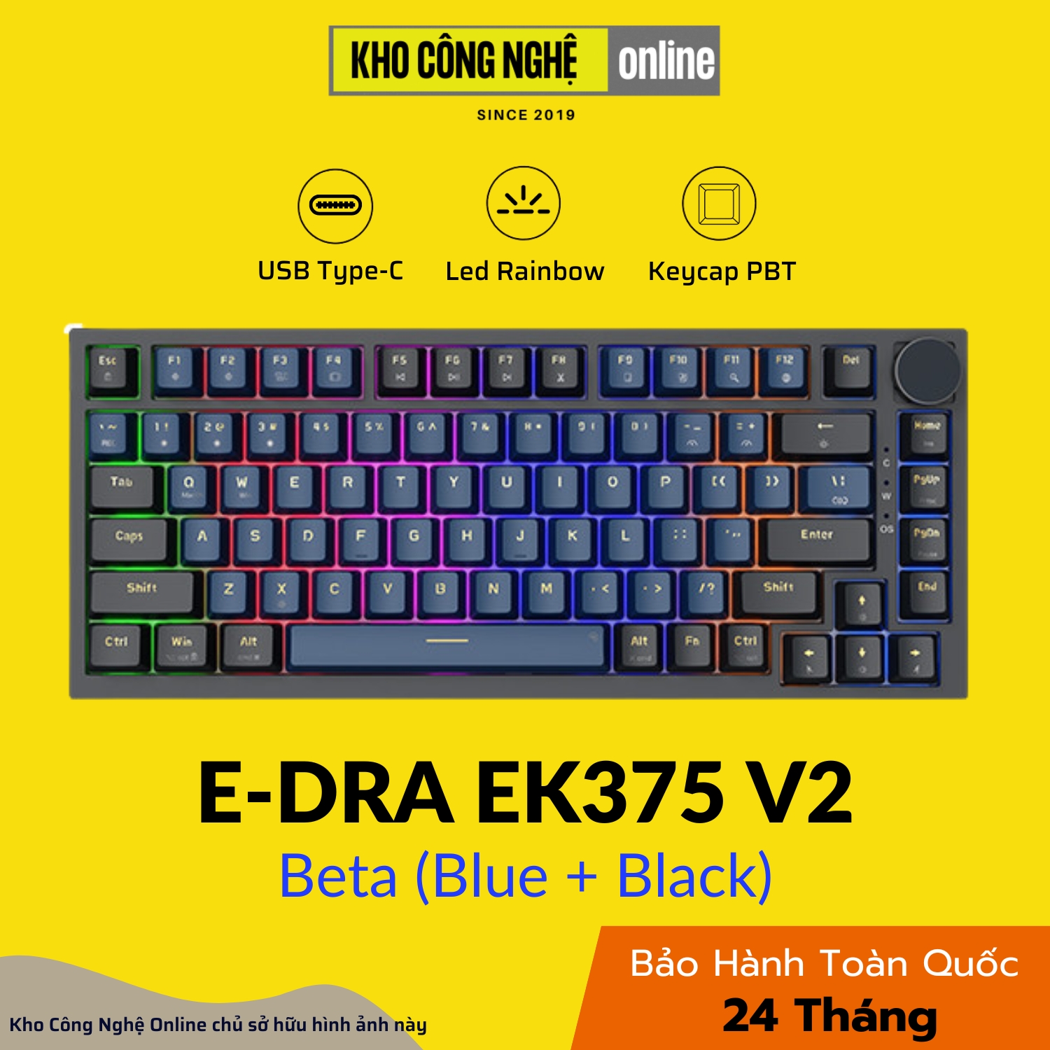 Bàn phím cơ gaming EDRA EK375v2 Alpha / Beta (Linear switch)