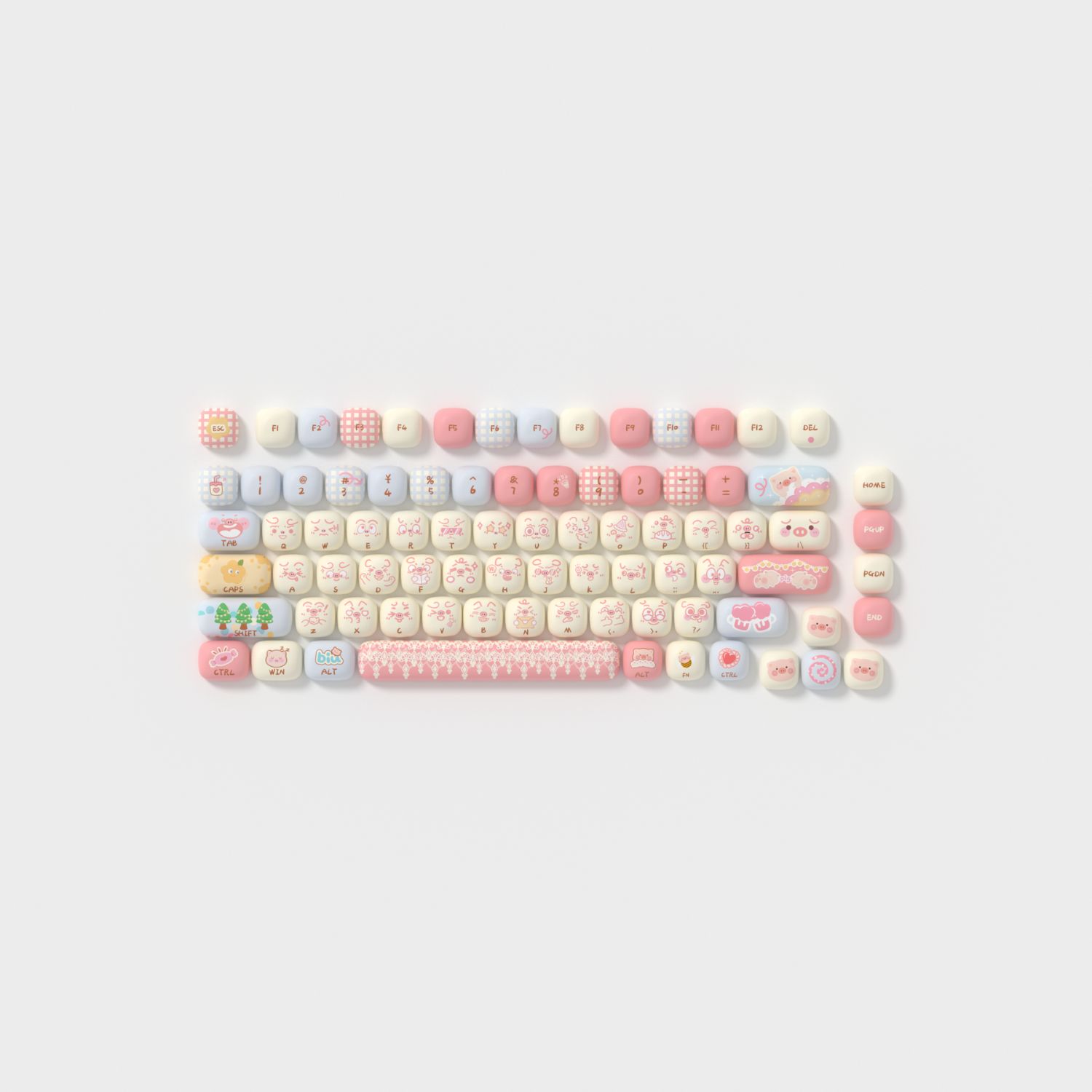 Bộ Keycap AKKO Piggy Party Cute (PBT Dye-subbed / MOG profile / 139 nút)