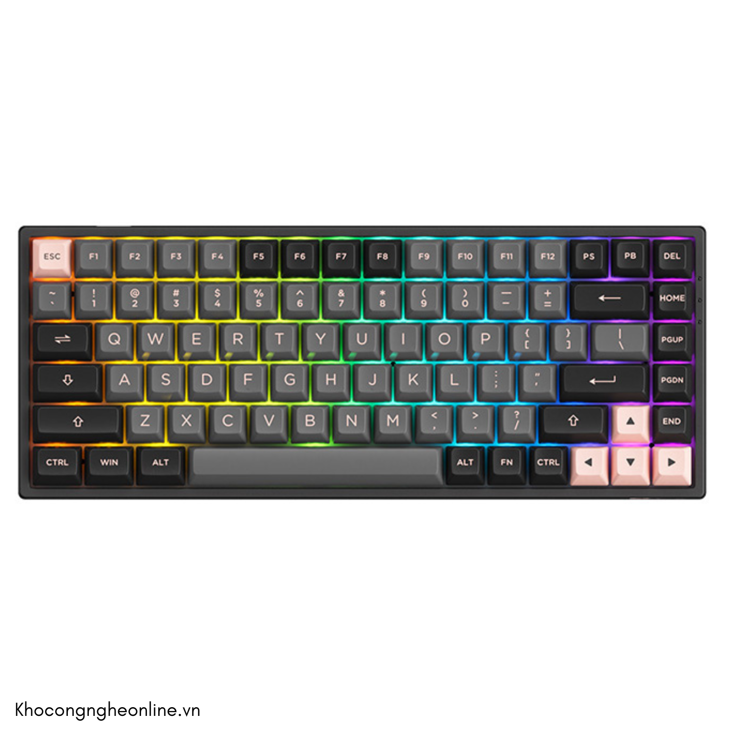Bàn phím cơ AKKO 3084B Plus Black Pink (Bluetooth 5.0 / Wireless 2.4Ghz / Hotswap / Foam tiêu âm / AKKO CS Jelly sw)
