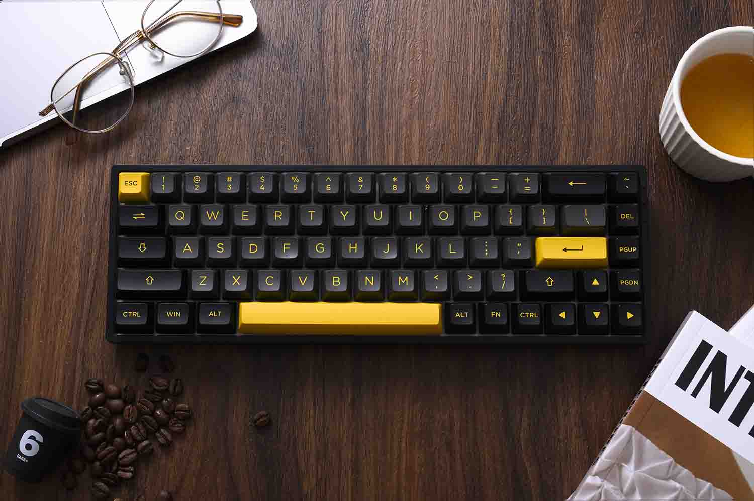 Bàn phím cơ AKKO 3068B Black & Gold (Multi-modes / Hotswap / Foam tiêu âm / TTC sw)