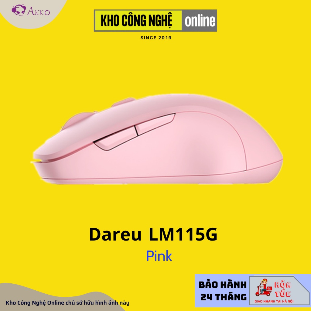 Chuột không dây DAREU LM115G Black / White / Pink