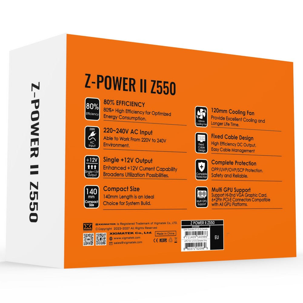 Nguồn máy tính XIGMATEK Z-POWER II Z650 / Z550
