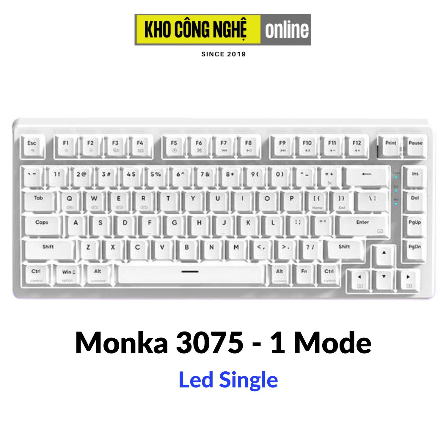 Monka 3075 V2 Pro - Bàn phím cơ Monka 3075 V2 Pro Mạch Xuôi (Led RGB, Kết Nối 3 Mode, Màn Hình LCD)