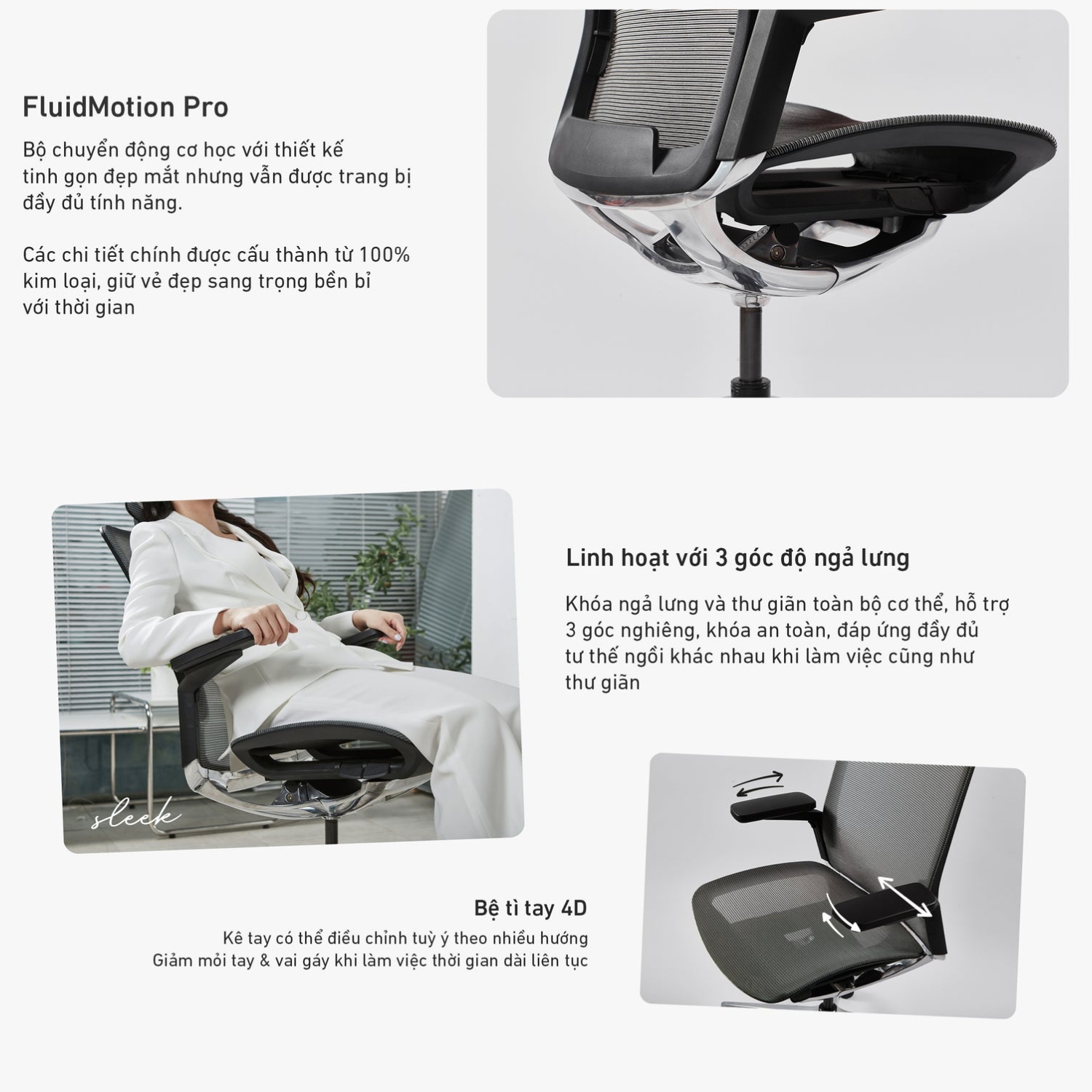 Ghế công thái học HyperWork Sleek