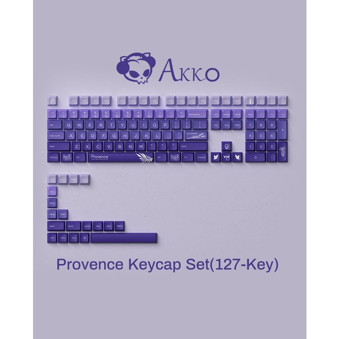 Bộ Keycap AKKO Provence (PBT Double-Shot / JDA profile / 127 nút)