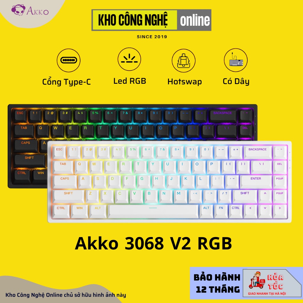 Bàn Phím Cơ AKKO 3068 v2 RGB (Foam tiêu âm / Hotswap / AKKO CS Jelly switch)